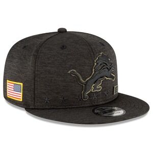 New Era Detroit Lions Snapback OSFM Charcoal Salute to Service NFL Hat Excellent